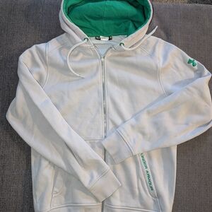 Under Armour Green and Gray Zip Up Hoodie